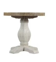 Martin Svensson Home Napa 25 in. H White Stain and Reclaimed Natural Round End Table New In Box $399