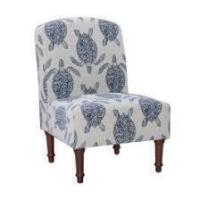 Powell&reg; Tortuga Cream/Navy Accent Chair New in Box $499