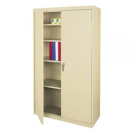 Realspace&reg; 36"W Steel 5-Shelf Cabinet, Putty New in Box $399