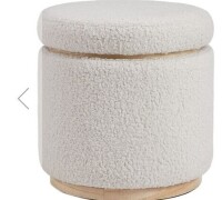 Linon Blanche Natural Storage Ottoman New in Box $299