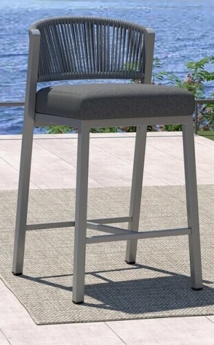 Latitude Run&reg; 28" Outdoor Aluminum Counter Height Bar Stool with Footrest New In Box $299