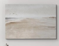 IDEA4WALL Minimal Landscape "Coastal Sandy Beach Seascape Artwork, Abstract Minimalist Neutral Decor Wall Pictures, Large Framed Canvas Giclee Print Wall Art", 32"x 48" New In Box $199