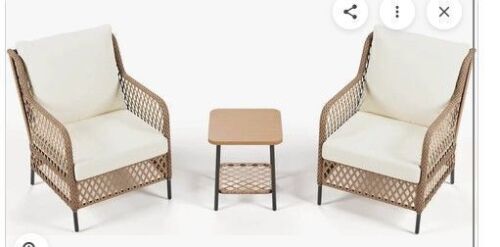 Latitude Run 3 Piece Wicker Outdoor Bisto Set New in Box $699