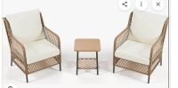 Latitude Run 3 Piece Wicker Outdoor Bisto Set New in Box $699