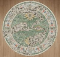 Bungalow Rose Alinda Leopard Print Performance Blue Machine-Washable Area Rug, 5 ft. Round Similar to Picture New $399