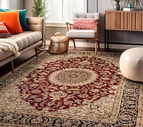 World Rug Gallery Traditional Oriental Medallion Design Area Rug 9' x 12' Burgundy New $899
