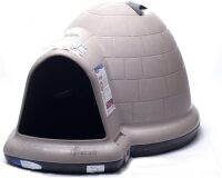 Petmate Large Dog House Outdoor Weatherproof - Indigo Igloo Dog House, Made in USA, for Large Dogs 50 to 90 pounds, TAUPE/BLACK New Floor Model $399