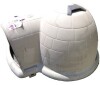 Petmate Large Dog House Outdoor Weatherproof - Indigo Igloo Dog House, Made in USA, for Large Dogs 50 to 90 pounds, TAUPE/BLACK New Floor Model $399 - 2