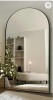 Latitude Run Leeron Oversized Arch Solid Wood Floor Mirror with Stand in Black New in Box $499