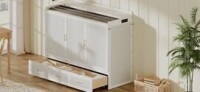 NFusion Monroe Queen Multifunctional Murphy Bed Cabinet with USB Charging Station and Mattress (3 Boxes) New in Box $1299