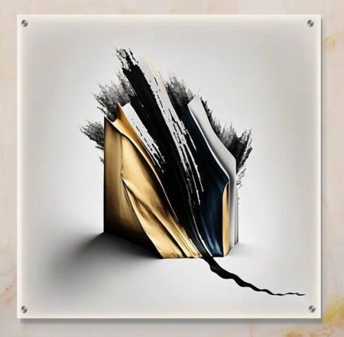 Ivy Bronx Black And Gold Cubic Expression VI - Abstract Cubism Acrylic Wall Art Decor, 30" H x 30" W New In Box $199