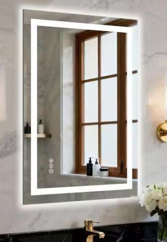 Orren Ellis Compact Edge Glow LED Bathroom Mirror, 24" x 30" New In Box $399