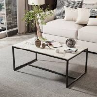 Hokku Designs Deivion Stone Top Single Coffee Table, in White New in Box $299
