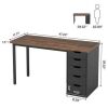 Ebern Designs Nagore 47'' Computer Desk With 5 Drawers, Brown/Black, New in Box $299