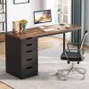 Ebern Designs Nagore 47'' Computer Desk With 5 Drawers, Brown/Black, New in Box $299 - 2