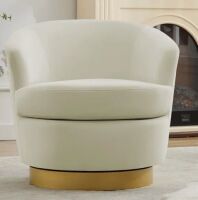 Mercer41 Janien Velvet Swivel Barrel Chair New in Box $799