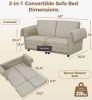 Winston Porter 65" Convertible Sofa Bed, 3-in-1 Upholstered Sleeper Sofa With Cushions New in Box $1299 - 2