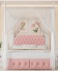Lark Manor Artevious Upholstered Metal Canopy Storage Bed, Pink, Full Size, New in Box $499