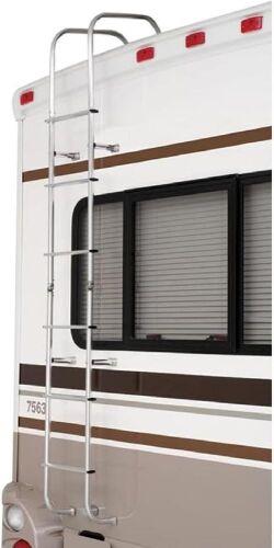 Surco 502L Universal Straight RV/Motorhome Aluminum Exterior Ladder - Compatible with All RVs with Vertical Rear Panel Regardless of Make or Model; Brite Dipped Polished Finish New in Box $699