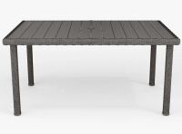 Martha Stewart Martha Stewart Bedford 62" Outdoor Rattan Wicker Patio Table with Engineered Wood Top New Shelf Pull $1999