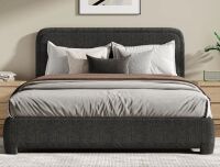 Ebern Designs Bensu Boucle Upholstered Platform Bed Queen Size New in Box $699