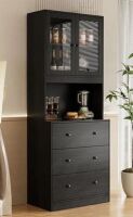 Ebern Designs 70.9'' Kitchen Pantry Cabinet in Black New in Box $699