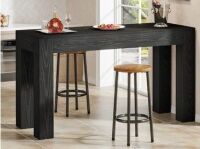 17 Stories 63" Rustic Counter Height Bar Table with 4-Leg Base in black New in Box $499