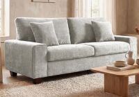 Latitude Run Karlita 3-Seater 89'' Solid Wood Leg Upholstered Sofa with Square Armrests and 2 Throw Pillows In Beige New In Box $799