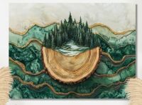 Ivy Bronx Bold Forest Landscape Path Of The Emerald River I - Forest Metal Wall Art, 34" x 44" New In Box $299