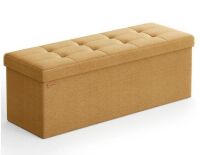 SONGMICS Mazie Collection - 43 Inches Ottoman Storage Bench, 35 Gal. Folding Chest with Breathable Linen-Look Fabric, Load up to 660 lb, for Entryway, Living Room, Bedroom, New In Box $199