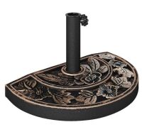 Outsunny 20 in. Half Round Patio Umbrella Base Outdoor Decorative Resin Parasol Stand Holder for 1.5 in., 1.9 in. Pole in Bronze New $99
