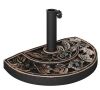 Outsunny 20 in. Half Round Patio Umbrella Base Outdoor Decorative Resin Parasol Stand Holder for 1.5 in., 1.9 in. Pole in Bronze New $99