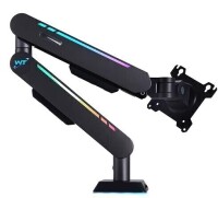 Theark USB Type-C Computer Fish Screen Pneumatic Suspension RGB Ambient Light Gaming Monitor Stand Plastic Coated Iron Black in Stock New Sealed $79