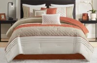 Madison Park 7pc King Clement ColorBlock Striped Comforter Set with Throw Pillows Blush - Microfiber, Hypoallergenic, OEKO-TEX Certified $299