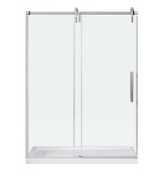 OVE Decors 60inch Sheffield Frameless Sliding Barn Shower Door New In Box $699