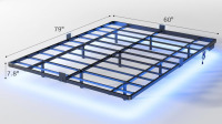 OLEVS Floating Bed Frame Queen Size with Smart LED Lights and Charging Station - Modern Metal Platform Bed, Easy Assembly No Box Spring Needed New In Box $299