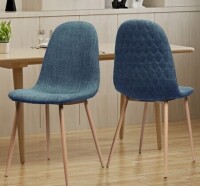BC Furnishings Mid-Century Dining Chair Fabric Upholstered Chair with Light Walnut Finished Metal Legs Muted Blue 60784.00MBLU New in Box $299