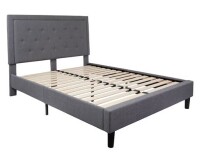 Flash Furniture Queen Light Gray Tufted with Headboard New In Box $499