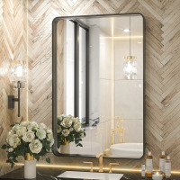 Latitude Run Tyro Bathroom Decorative Home D&eacute;cor Corner Hangs Bathroom Mirror, New in Box $299