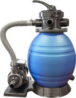 SWIMLINE HYDROTOOLS Complete Sand Filter System, 12" Tank - for Above-Ground Pools Up to 8,000 Gallons, Single Speed Pump, 0.3 THP, 1,980 GPH, 4-Way Multi-Port Valve, 42 lb Capacity $299