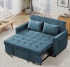 Ebern Designs 56.9'' Upholstered Convertible Sleeper Sofa with USB and Side Pocket in Blue New in Box $799 - 2