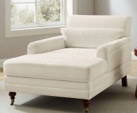 Charlton Home Erbes 37.01" W Chenille Upholstered Solid Wood Chaise Lounge New in Box $699