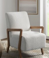 Elements International Enzo Accent Chair Sheep Skin White New in box $699