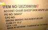 Elements International Enzo Accent Chair Sheep Skin White New in box $699 - 2