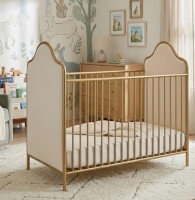 Kelly Clarkson Sara 3-in-1 Convertible Upholstered Crib in Gold New in Box $699