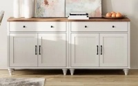 WAMPAT Large Buffet Cabinet with 4 Doors and 2 Drawers, Modern Coffee Bar Tables Wood Kitchen Storage Cabinets with Adjustable Shelf, Farmhouse Sideboard Credenza for Dining Room, Off White, 68 inch New in Box $599