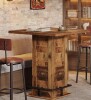 Hoga 39.4" Square Bar Table Industrial High Top Bistro Cocktail Table New Open Box $499