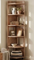 17 Stories 71-Inch Corner Bookshelf, Tall Corner Bookcase Display Shelf New in Box $299