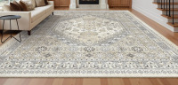 Bungalow Rose 8' x 10' Malaika Machine-Washable Non-Slip Medallion Area Rug New $299