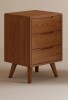 George Oliver Mid-Century Modern 3-Drawer Nightstand, Solid Wood Extra Storage Bedside Table New Shelf Pull $299
